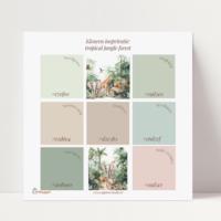 Behang sample effen bijpassend Tropical jungle forest