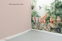 Behang sample effen bijpassend Tropical jungle forest
