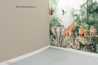 Behang sample effen bijpassend Tropical jungle forest