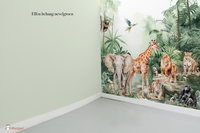 Behang sample effen bijpassend Tropical jungle forest