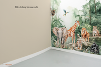 Behang sample effen bijpassend Tropical jungle forest