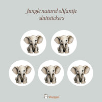 Proefdruk geboortekaartje Jungle naturel olifantje