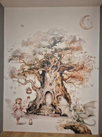 Behang Fairy tale elfje en draak