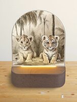 Nachtlampje jungle naturel tijger en leeuwtje