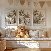 Poster set van 3 Jungle naturel little ones adventure 50x70 cm