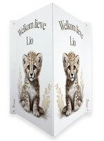 Geboortebord raam Jungle naturel cheetah