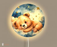 Wandlamp rond Happy Tails beertje in de wolken