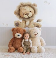 Behang Sweethearts leeuwtje met lambrisering