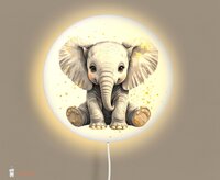 Wandlamp rond Jungle Touch of gold olifantje