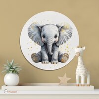 Muurcirkel Jungle Touch of gold olifant