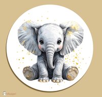 Muurcirkel Jungle Touch of gold olifant