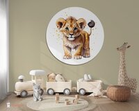 Muurcirkel Jungle Touch of gold leeuwtje