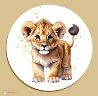 Muurcirkel Jungle Touch of gold leeuwtje