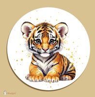 Muurcirkel Jungle Touch of gold tijgertje