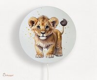 Wandlamp rond Jungle Touch of gold leeuwtje