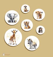 Muurcirkel set Jungle Touch of gold