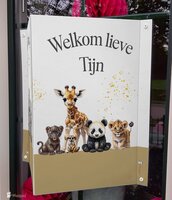 Geboortebord raam Jungle Touch of gold