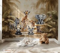 Behang sample Jungle Touch of gold &quot; Little Steps&quot; 