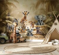 Behang sample Jungle Touch of gold &quot; Little Steps&quot; 