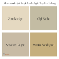 Behang sample Jungle Touch of gold &quot;Together&quot; met gekleurde onderzijde