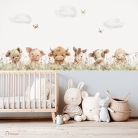 Behang Sweethearts boerderijdieren Luchtblauwe onderzijde