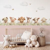 Behang Sweethearts boerderijdieren Bloesemroze onderzijde