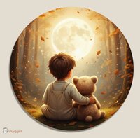 Muurcirkel Whispering woods &quot;Bear, me and the moon&quot; 