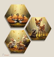 Hexagon set Whispering Woods &quot;Cozy Friends&quot; 