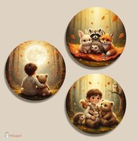 Muurcirkel set Whispering Woods &quot;Woodland buddies&quot;