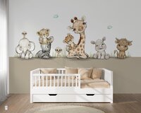 Naadloos fotobehang jungle cuties aardetint onderzijde