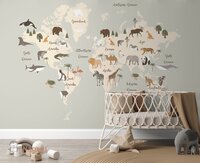 wereldkaart grone behang