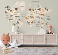 behang met wereldkaart