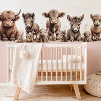 Behang boerderijdieren naturel gekleurde onderzijde