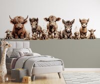 Behang boerderijdieren naturel gekleurde onderzijde