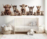 Naadloos fotobehang boerderijdieren naturel (geschikt voor een brede en smalle muur bijv. boven lambrisering)