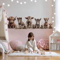 Naadloos fotobehang boerderijdieren naturel gekleurde onderzijde