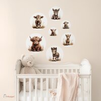 Muurcirkel set Boerderijdieren naturel