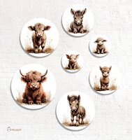 Muurcirkel set Boerderijdieren naturel