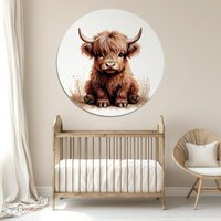 Muurcirkel boerderijdieren naturel Schotse Hooglander