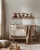 Muurdecoratie boerderijdieren naturel 