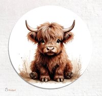 Muurcirkel boerderijdieren naturel Schotse Hooglander