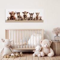 Muurdecoratie boerderijdieren naturel 