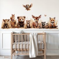 Naadloos fotobehang bosdieren naturel (geschikt voor een brede en smalle muur bijv. boven lambrisering)