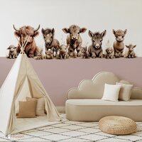 Behang sample boerderijdieren naturel gekleurde onderzijde