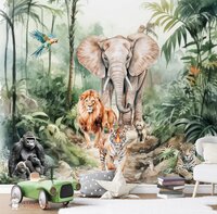 Sample naadloos fotobehang Tropical jungle walk with me