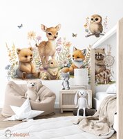 Sample naadloos fotobehang bosdieren 