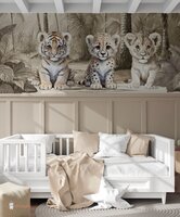 Tijger, leeuw en cheetah behang 