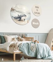Muurcirkel set Gentle Shores -Ocean Friends Whale- met tekst/quote en naam