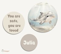 Muurcirkel set Gentle Shores -Ocean Friends Dolphin- met tekst/quote en naam
