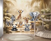 Behang sample Jungle Touch of gold " Little Steps" 